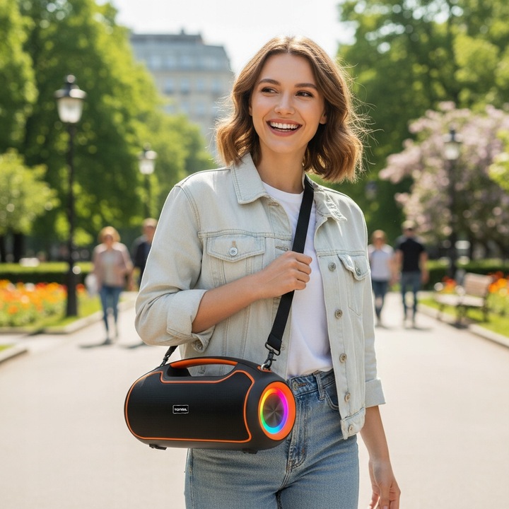 Głośnik Bezprzewodowy TONSIL BEAT 120W LED TWS Bluetooth AUX USB BT