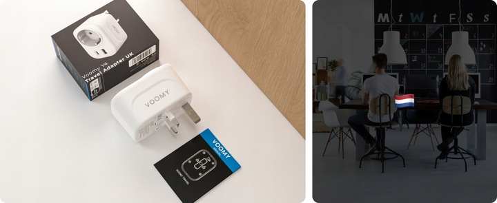 Uniwersalna Przejściówka ADAPTER Gniazda UK EU Ładowarka USB i USB-C