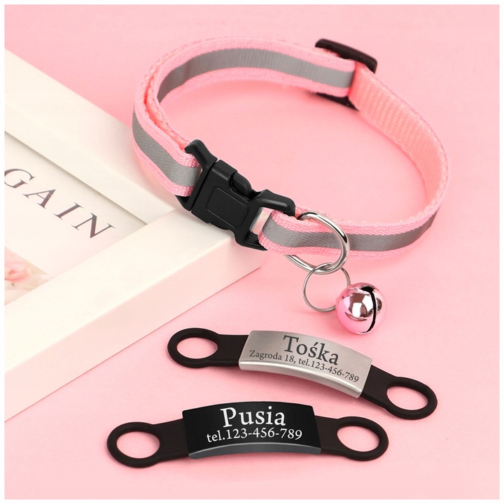 Odblaskowa Obroża Kota Psa dzwonek + Identyfikator