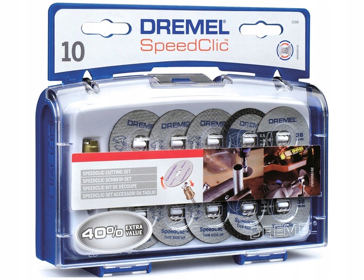 ZESTAW 10 TARCZ SPEEDCLIC SC690 DREMEL + TRZPIEŃ