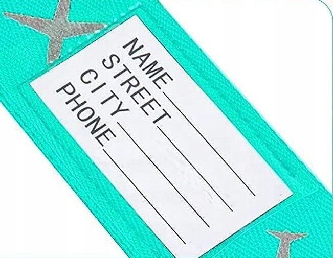 4 x PAS BAGAŻOWY SPINAJĄCY WALIZKĘ zabezpieczający +4 identyfikatory ZESTAW