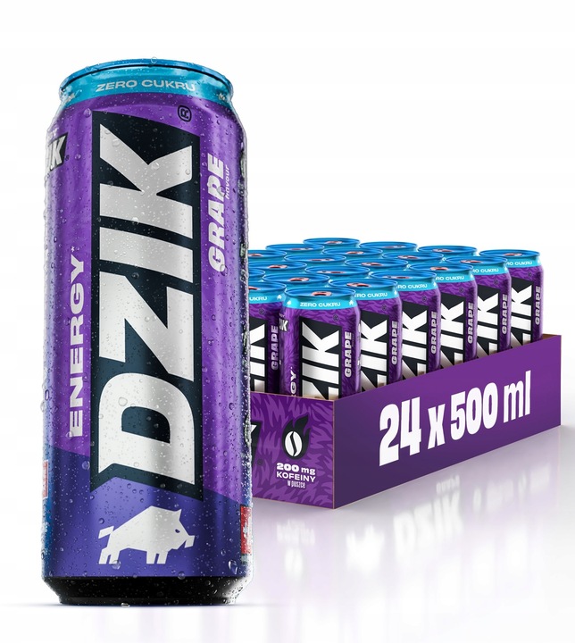 Napój energetyczny Energetyk WKDZIK ENERGY Drink GRAPE 0kcal 500ml -