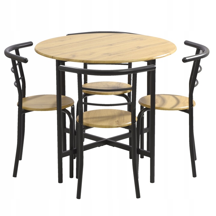 ZESTAW MEBLI ERGONOMICZNY 4 KRZESŁA STÓŁ DO KUCHNI SALONU JADALNI LUGO