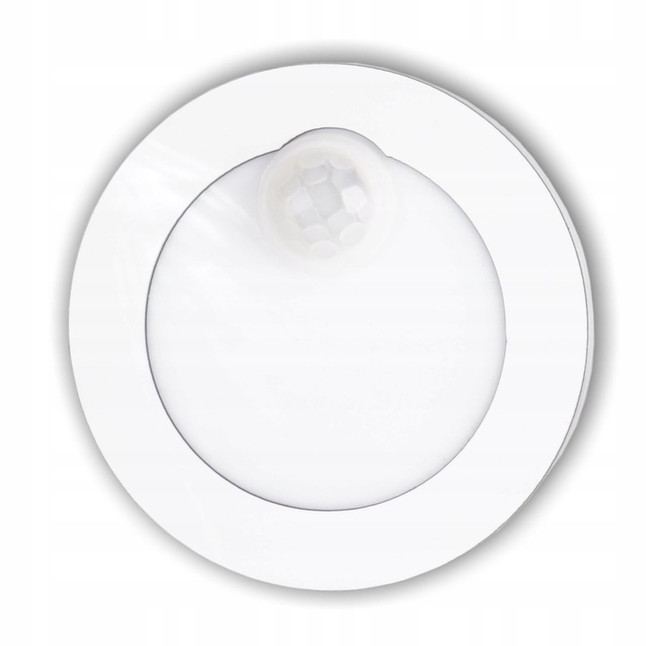 Oprawa schodowa oświetlenie schodowe LED 230V OKRĄGŁA BIAŁA Czujnik Ruchu