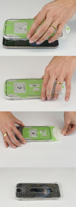 Szkło HARTOWANE 5D do iPhone 16 Pro EASY STICK EZ BOX PEŁNE ŁATWY MONTAŻ