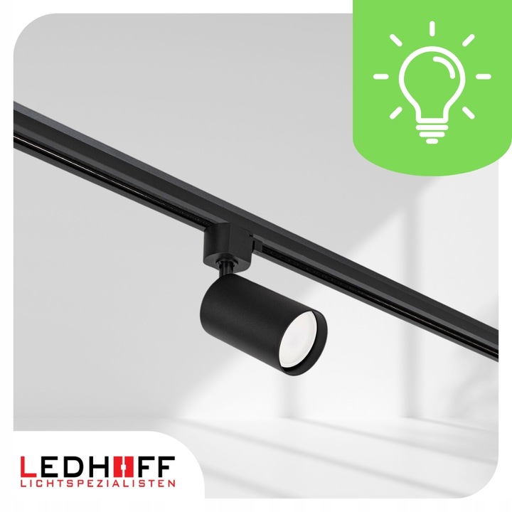 Oświetlenie szynowe Zestaw listwa 2m + 4x lampa GU10 CZARNY