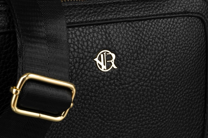 Torebka damska listonoszka na ramię czarna ROVICKY mała torba na pasku