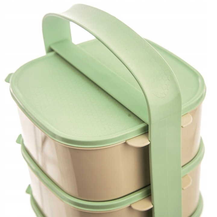 Menażka OBIADOWA 3-poziomowa piętrowa do przenoszenia żywności obiadów