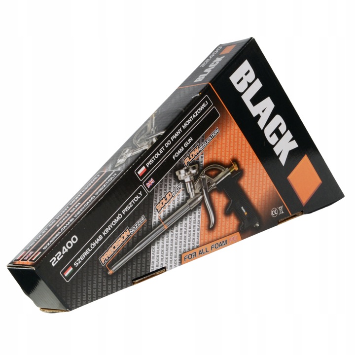 PISTOLET DO PIANKI PIANY MONTAŻOWEJ METALOWY MOCNY BLACK