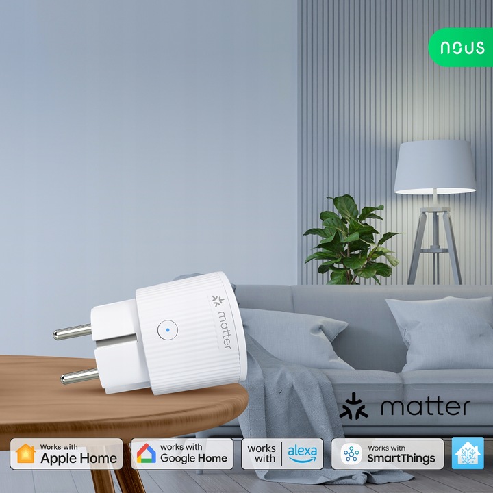 Gniazdo Smart Matter NOUS A8M 16A Home Assistant TUYA Appel HomeKit