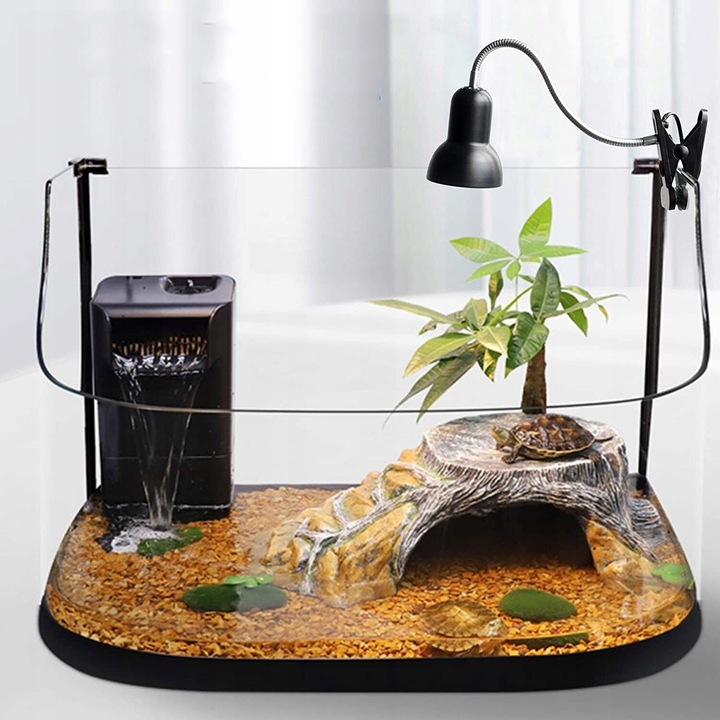 LAMPA GRZEWCZA DO AKWARIUM GADÓW ŻÓŁWIA WĘŻA Z 2 ŻARÓWKAMI UVA UVB 25