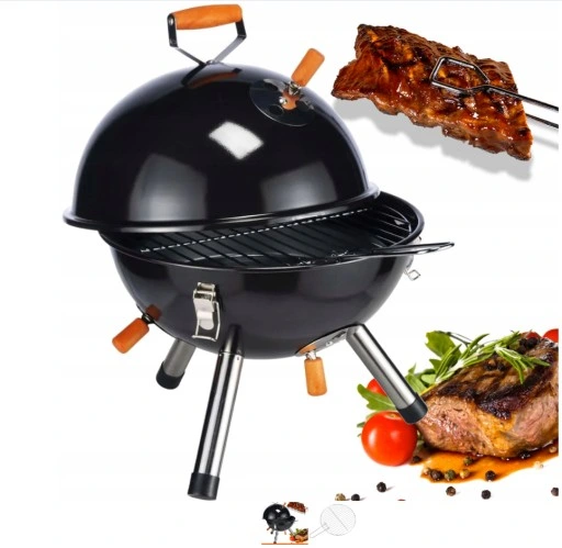 GRILL KOPUŁOWY OGRODOWY ZAMYKANY GRIL Z POKRYWKĄ WĘGLOWY BRYKIET