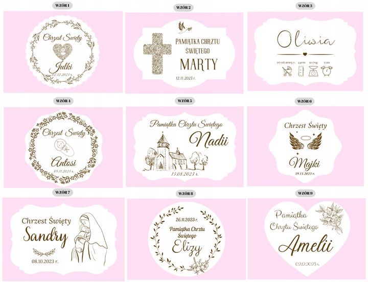 Pamiątka Chrztu Świętego Prezent na Chrzest Święty GOTOWE PUDEŁKO Różowe