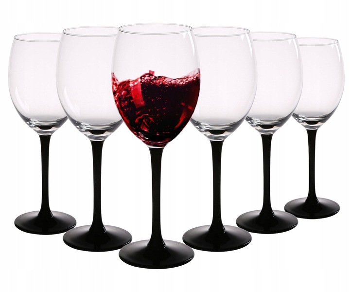 Kieliszki do wina czerwonego Altom Design Onyx czarny 330 ml 6 sztuk