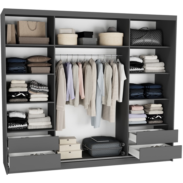 Szafa przesuwna Norvio I 250 cm z lustrem