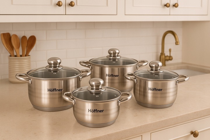 ZESTAW GARNKÓW INDUKCJA / GAZ PATELNIA RONDEL GARNKI STAL NIERDZEWNA