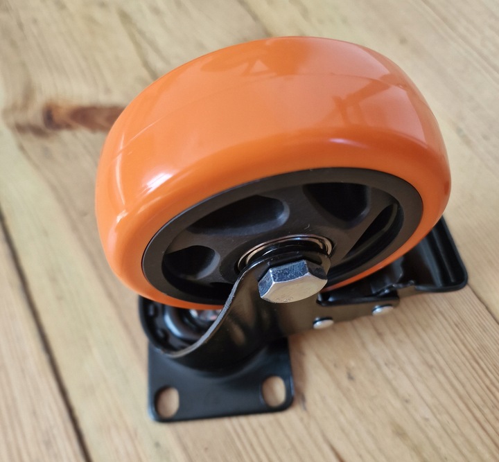 Zestaw 4 kółek kółka 100 mm warsztatowe do wózka obrotowe z hamulcem