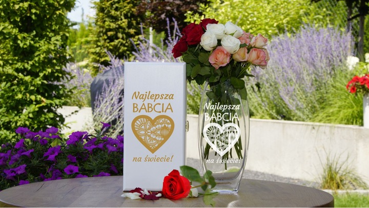 Wazon na kwiaty w pudełku z grawerem Prezent Dzień nauczyciela,