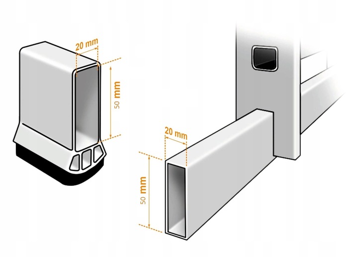 Stopa stabilizująca drabiny rusztowania 50x20 mm 201294 Corda Krause