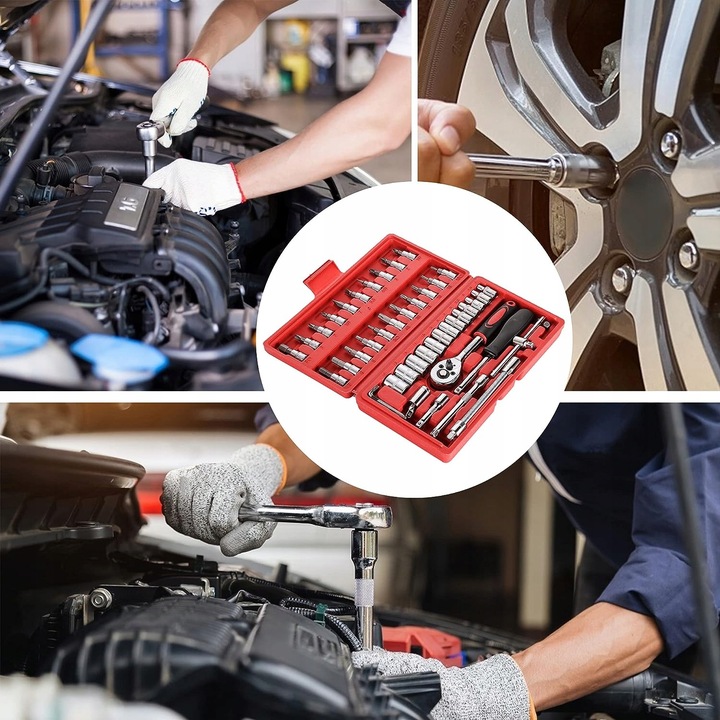 ZESTAW KLUCZY NASADOWYCH KLUCZE NASADOWE 46 TORX Bity Wkrętaki Imbusy