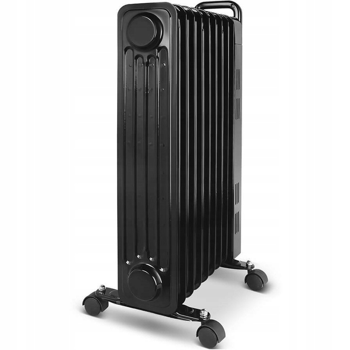 OSZCZĘDNY MOCNY Grzejnik elektryczny OLEJOWY 9 żeberek CZARNY 2000W 3 tryby