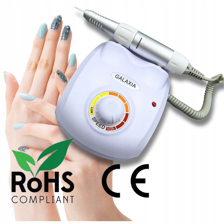 FREZARKA DO PAZNOKCI 65W Do Manicure i Pedicure PROFESJONALNA MOCNA + FREZY