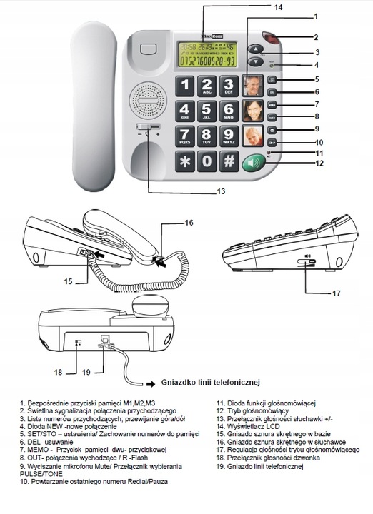 TELEFON STACJONARNY MAXCOM KXT480 DLA SENIORA
