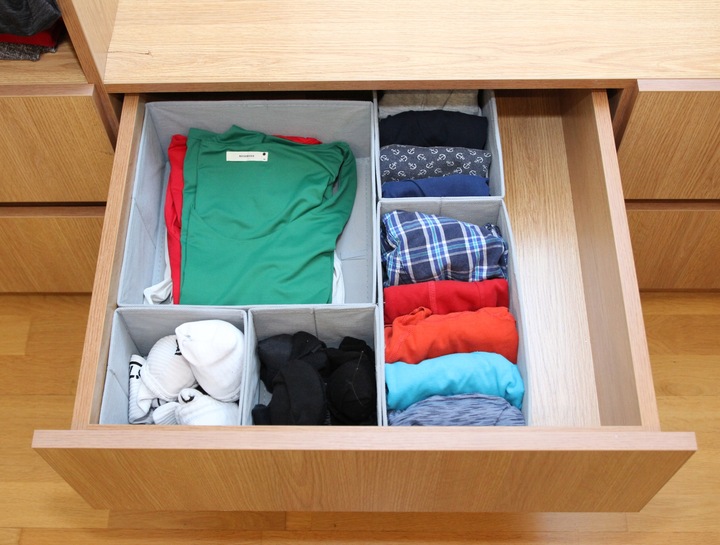 ZESTAW 6 ORGANIZERÓW ORGANIZER NA BIELIZNĘ DO SZUFLADY SZAFY POJEMNIKI