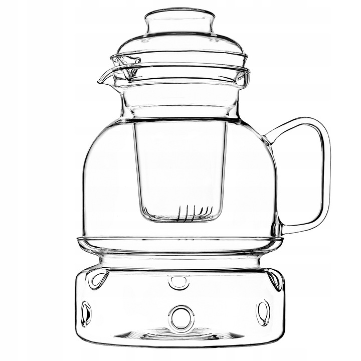 DZBANEK ŻAROODPORNY SZKLANY Z PODRZEWACZEM ZAPARZACZEM DO HERBATY 1,5L