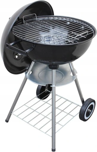 Grill BBQ KETTLE Ogrodowy węglowy na brykiet Zamykany POKRYWA półka