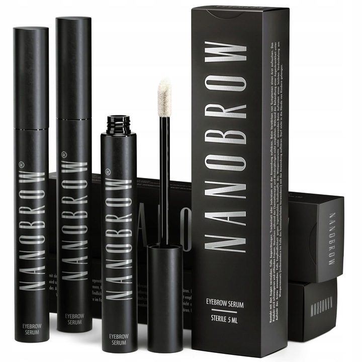 3x odżywka do brwi Nanobrow serum regenerujące brwi, odżywka na porost brwi