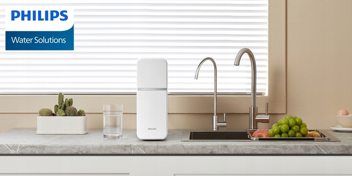 Przepływowy filtr do wody PHILIPS, filtr zmiękczający wodę, pod zlew +