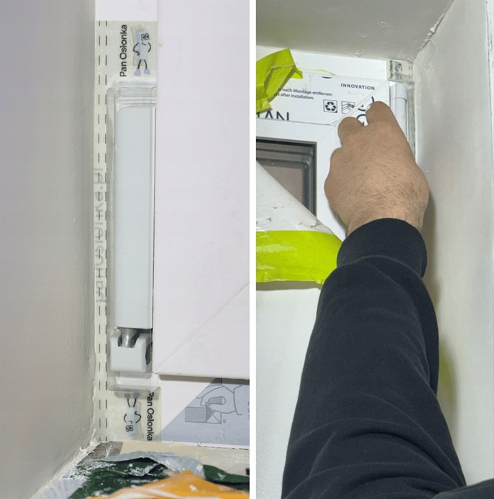 Pan Osłonka samoprzylepna osłonka do zawiasów okiennych PCV - 18 szt.