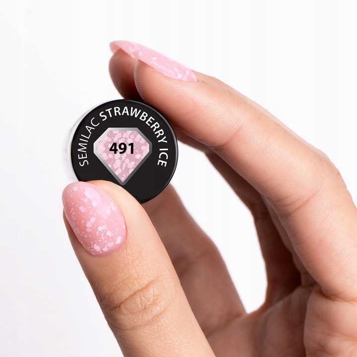 SEMILAC LAKIER HYBRYDOWY 491 STRAWBERRY ICE 7ml
