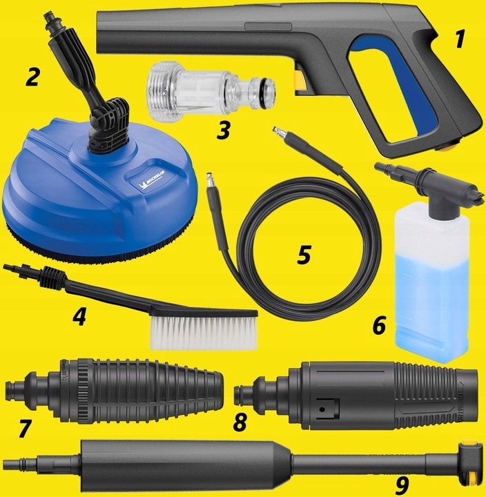 MYJKA CIŚNIENIOWA 285ewBAR Michelin 2500W + SZCZOTKI SAMOZASYSAJĄCA