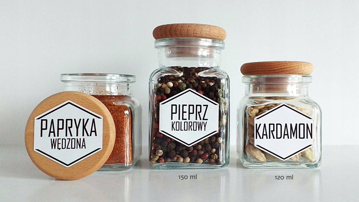 SŁOICZKI na przyprawy 150ml słoiki pojemniczki pojemniki szkło 150 ml
