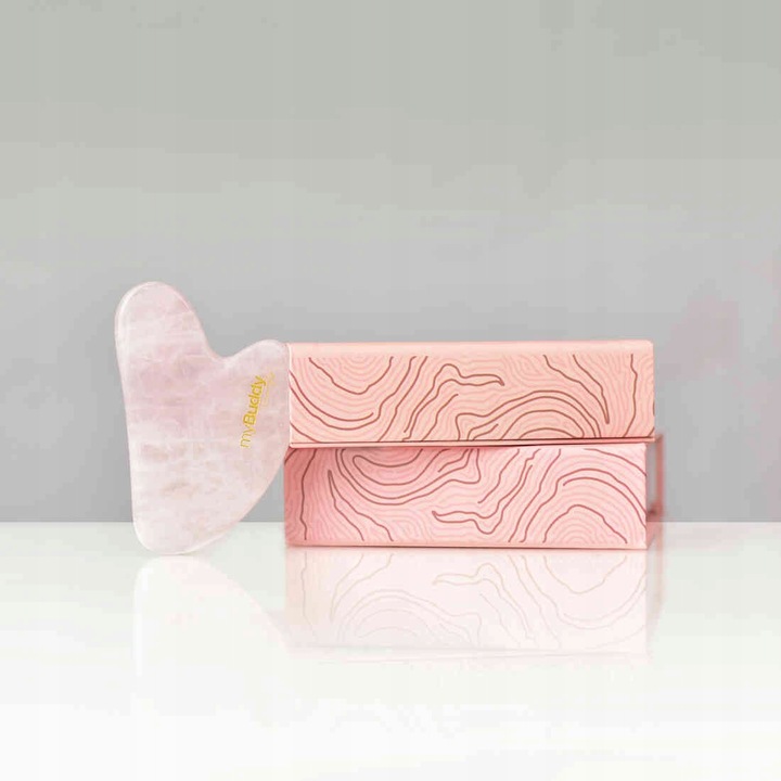 myBuddy Kamień Gua Sha do Masażu Twarzy Różowy Kwarc