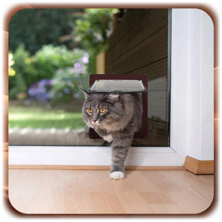 DRZWICZKI WAHADŁOWE DLA KOTA PSA DWUSTRONNE KLAPĄ 4SPOSOBY 4WAY XL +SZABLON