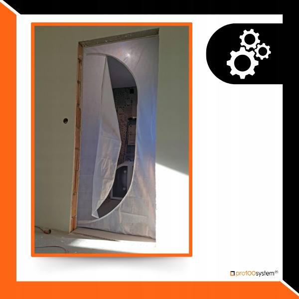 KURTYNA PRZECIWPYŁOWA Drzwi Remontowe Budowlane Z ZAMKIEM BŁYSKAWICZNYM