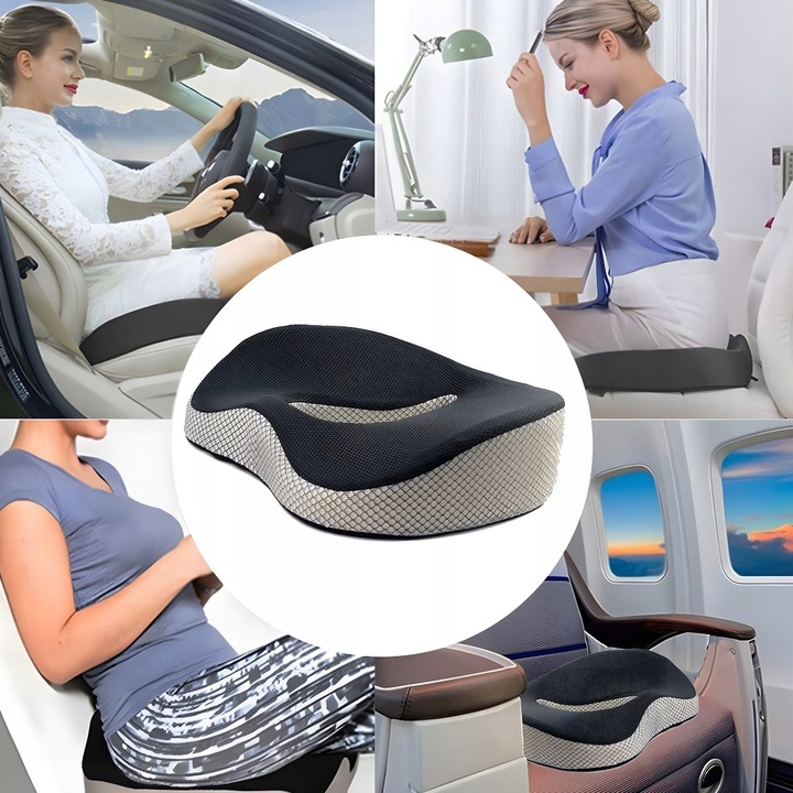 PODUSZKA ORTOPEDYCZNA DO SIEDZENIA PROFILOWANA MEMORY FOAM NA KRZESŁO