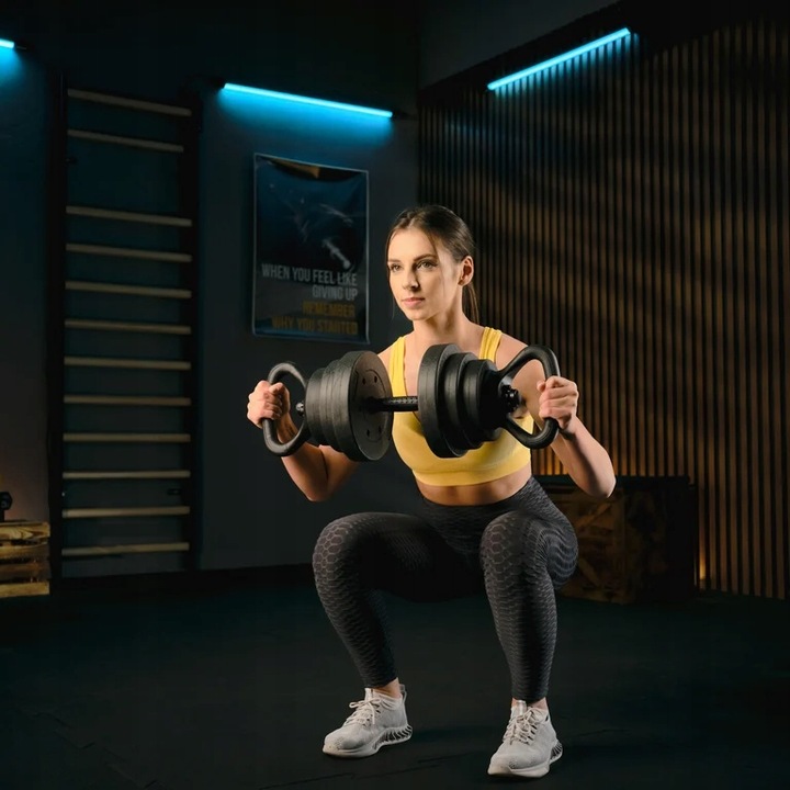 Hantle regulowane 20kg zestaw hantli 2x10kg gryf kettlebell Trex Sport