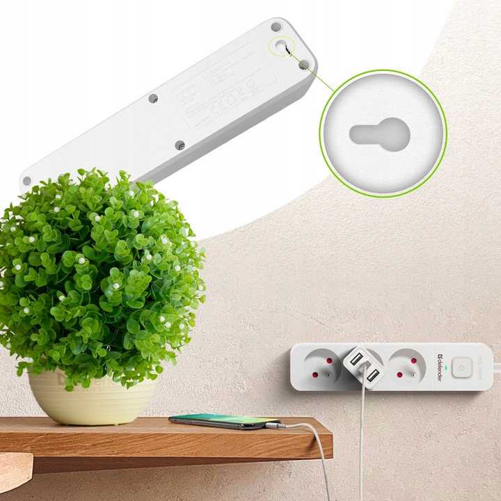 Przedłużacz Listwa Antyprzepięciowa 3 Gniazda 1,5m Zasilająca z Włącznikiem