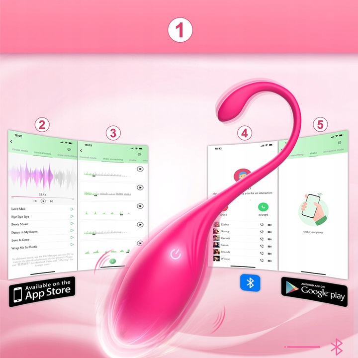 WIBRATOR STEROWANY APLIKACJĄ WIBRUJĄCE JAJKO MASAŻER SEX EROTYCZNY JAJECZKO