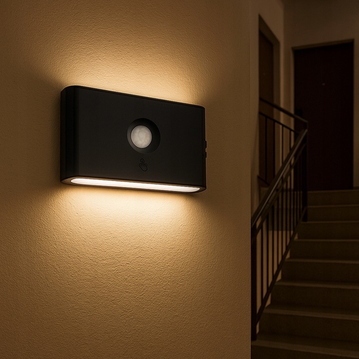 Lampka nocna z Czujnikiem Ruchu na akumulator samoprzylepna na ścianę