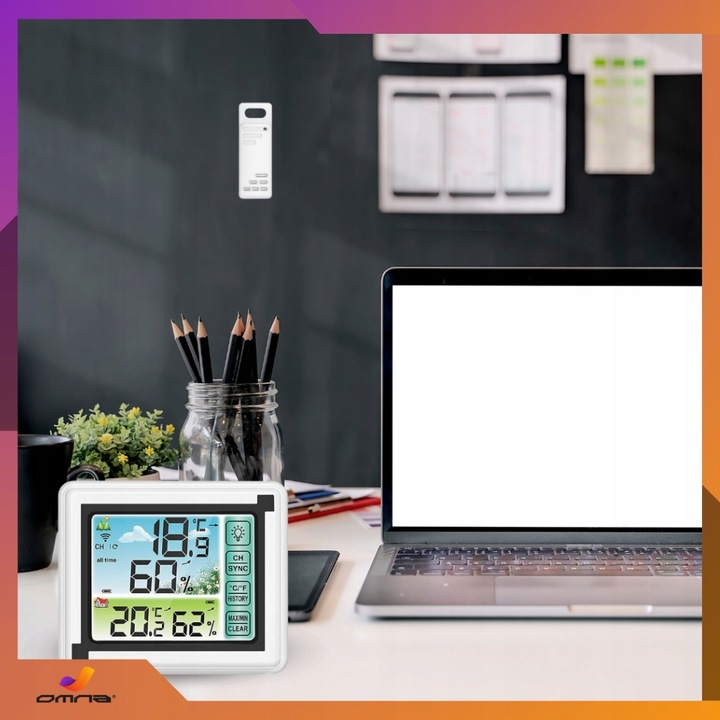 Stacja pogody bezprzewodowa pogodowa meteo 3 czujniki zewnętrzna