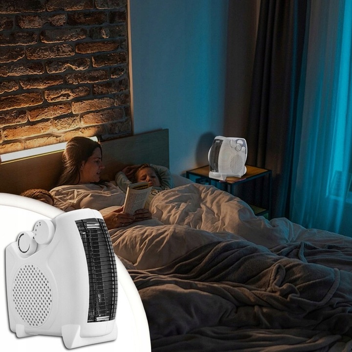 TERMOWENTYLATOR FARELKA GRZEJNIK ELEKTRYCZNY BIAŁY NAWIEW CICHY MOCNY