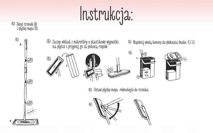 Zapas z mikrofibry do mopa HANDY płaski 3+1 GRATIS