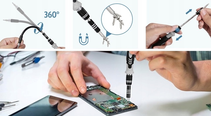 PROFESJONALNY ZESTAW narzędzi śrubokrętów wkrętaki torx bity DUŻY 132