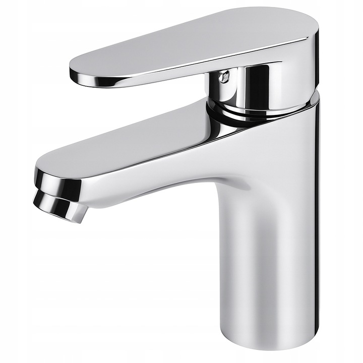 Bateria umywalkowa stojąca srebrna łazienkowa kran do umywalki chrom