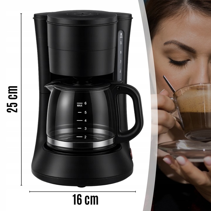 EKSPRES DO KAWY HERBATY KUCHENNY PRZELEWOWY 600ML BLOKADA KAPANIA 600W